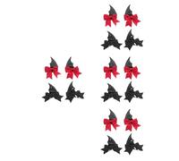 Abaodam 8pairs Halloween Devil Wings Hair Clips Kawaii Barrette for Cosplay Party DIY Decorations Black and Red Spooky Bat Wing Accessories