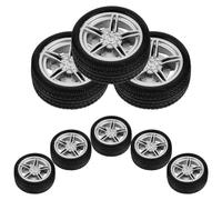 Abaodam 8Pcs 38Mm Diameter Rubber Car Wheels with 3Mm Axle Hole for DIY Cars, Science Project Models, Craft and Educational Wheel Set