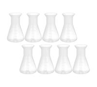 Abaodam 8pcs 50ml Plastic Erlenmeyer Flasks Laboratory Conical Flasks Graduated Narrow Neck for Science Experimentation and Accurate Measurement