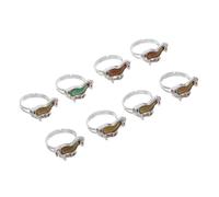 Abaodam 8pcs Adjustable Color Changing Mood Rings for Women Temperature Sensitive Animal-themed Jewelry Comfortable Fit Emotion Rings for Party Costume Accessories