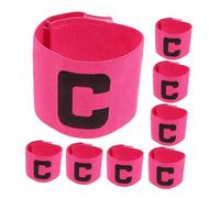 Abaodam 8pcs Adjustable Elastic Soccer Captain Armbands for Adults Youth Printed Football Bands for Team Sports Training Matches Leadership Symbol in Rose Red