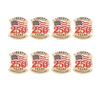 Abaodam 8pcs Anniversary Brooch Usa Memorial Day Patriotic Flag Brooch Alloy Independence Day Collectible Pins for American Birthday Celebration Accessories