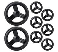 Abaodam 8pcs Baby Stroller Front Wheels Replacement, 5.5 Inch Eva Pushchair Wheel Parts for Toddler Chair and Baby Trolley, Black Stem Casters for Infant Carriage Accessories