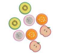 Abaodam 8pcs Bath Sponges Fruit-Shaped Pu Sponge Set with, Kiwi, Dragon Fruit Orange Designs, Soft Cartoon Shower Loofahs and Bathing