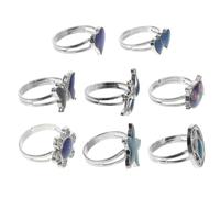 Abaodam 8pcs Cartoon Thermochromic Mood for Adjustable Opening Finger Color Changing Jewelry Reflecting Moods by Body Temperature