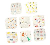 Abaodam 8pcs Cotton Baby Washcloths Soft and Lightweight Face Wash Cloths for Infants with Different Designs, Easy to Dry and Gentle on Baby's Skin Style