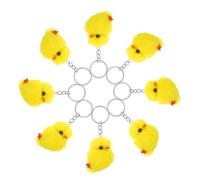 Abaodam 8pcs Cute Mini Yellow Chick Plush Keychain Set, Soft Small Chicken Bag Charm Pendant for Car Keys Handbags, Adorable Animal Keyring Gift for Easter Party Decorations