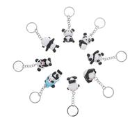 Abaodam 8pcs Cute Panda Charm Keyring Unique Animal Key Chain Rings for Women Car Keys Bag Decoration Creative Graduation Birthday