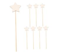 Abaodam 8Pcs DIY Wood Fairy Wands Unfinished Star Shape Craft Sticks for Adults Safe Wooden Princess Wand Materials for Painting Party Crafts Photo Props Hand Coordination Development