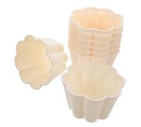 Abaodam 8Pcs Flower Shape Plastic Pudding Molds for Baking Freezing Homemade Egg Custard Jelly and Cake Moulds Easy to Use Individual Pudding Basins for Desserts