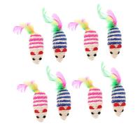 Abaodam 8pcs Interactive Cat Mouse for Kittens Durable Dual Color Engaging Indoor Pet to Stimulate Natural Hunting Instinct and Keep Cats Active and Happy