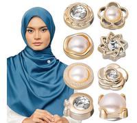 Abaodam 8pcs Magnetic Hijab Pins No Sew Brooch Buttons for Women Scarves Clothes Multi-size Magnetic Safety Pins Garment Accessories for Scarf Fastening and Cardigans