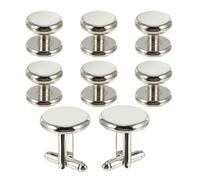 Abaodam 8pcs Men's Cufflinks and Studs Set for French Cuff Shirts Classic round Copper Tuxedo Cuff Links with Comfortable Fit and Versatile Styling Options for Business Meetings