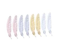 Abaodam 8pcs Metal Plume Leaf Props Creative Ornament Jewelry Dish Decorations for Party Photo Booth Props and Christmas Tabletop Decorations Random Color