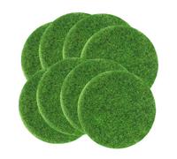 Abaodam 8pcs Miniature Artificial Grass Mats Lifelike Fake Grass Patch for Fairy Garden Dollhouse Decoration DIY Moss Lawn Carpet Indoor Outdoor Use