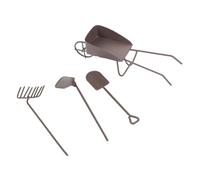 Abaodam 8pcs Miniature Dollhouse Gardening Tools with Shovel Rake Hoe and Mini Cart Detailed Farm Tool Accessories for Succulent Plants Bonsai Fairy Garden Decor
