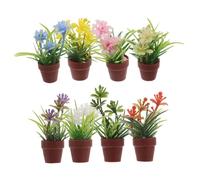 Abaodam 8pcs Miniature Dollhouse Plants Realistic Fake Bonsai Micro Potted Flowers Decorative Greenery for Dollhouse Gardens Mini Landscape Accessories for Model Homes and Terrariums