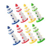 Abaodam 8pcs Miniature Lighthouse Figurine Resin Lighthouse Figurine for Potted Micro Landscapes 1.22x0.55x0.55in Mediterranean Style Charming Beach Decoration Indoor and Outdoor Use