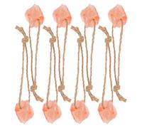 Abaodam 8pcs Natural Pink Salt Lick Blocks for Cattle Deer and Livestock Chew Snacks with Hanging Rope for Alpaca Goat Sheep Promotes Digestion and Nutrient Absorption Each