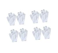 Abaodam 8pcs Nylon Shower Gloves for Children, Easy to Put and Take Off Bath Mitts, White Colour Body Scrub Exfoliator for Boys and Girls Bath Time