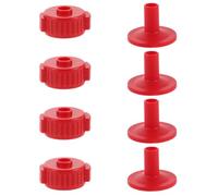 Abaodam 8pcs Red Plastic Drum Cymbal Quick Release Nuts with 4-tube and 4-round Mounts, Cymbal Stand Hardware Accessories for Percussion Drum Repair and Maintenance
