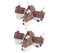 Abaodam 8pcs Resin Miniature House Figurines for Fairy Garden Micro Landscape Decoration, Small Outdoor Cottage Ornaments for Plant Terrariums and Patio Display