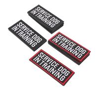 Abaodam 8pcs Service Dog Harness Patches Removable Hook and Loop Embroidered Security Badge Set for Dog Vest in Training, 9x4cm Black and Red Edge Patches for Pet Harness Training