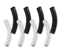 Abaodam 8pcs Shoelace Decorative Buckles Metal Shoelace Ornament Replacement Buckles and Shoes DIY White 4 Black 4
