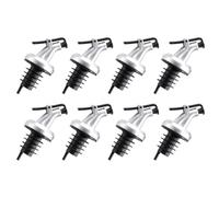 Abaodam 8pcs Stainless Steel Oil Spout Bottle Pour Spout Stoppers with Abs and Silicone Material, Easy to Use and Tight Sealing Sauce Dispenser Bottle for Household and Dinner Event Use