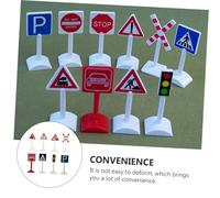 Abaodam 8pcs Traffic Sign Models Simulation Road Indicators for Early Transportation Education and Scene Matching Kindergarten Teaching Aids and Sand Table Decorations