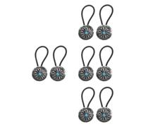 Abaodam 8pcs Vintage Western Style Hair Ties for Women Elastic Hair Ropes with Simulation Turquoise Inlaid Pumpkin Flower Design Boho Accessories for Messy Bun and Ponytail Styling