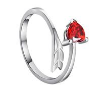 Abaodam 925 Sterling Silver Cupid'S Arrow Open Couple Ring, Chic Heart Arrow Design for Men and Women, Adjustable Silver Finger Jewelry for Engagement and Daily Wear