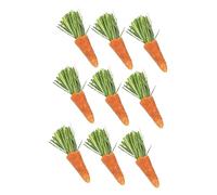 Abaodam 9Pcs Bunny Chew Carrots Natural Hamster Teething Sticks for Small Animals Durable Molar Bright Colors for Dental Health Anxiety Relief