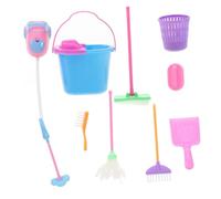 Abaodam 9PCS Educational Cleaning Plaything for Realistic Pretend Housekeeping with Broom Mop Brush Dustpan Activity for Childrens Imaginative Play Random Color