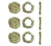 Abaodam 9pcs Green Grass Chewing for Chinchilla and Small Pets, Natural Rodent Teeth Grinding, Fun Exercise, and Healthy Chewing