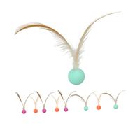Abaodam 9pcs Interactive Cat Balls with Plume Tails Durable High Elastic Pet for Indoor and Outdoor Play Self Play Entertainment for Kittens and Dogs Boredom Relief and Companionship