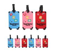 Abaodam 9pcs Luggage Tags for Suitcases with Sturdy Loop, Red Blue Pink Set for Travel, Cruise, Airport Use - Secure Baggage Id Labels for Lost Bag Prevention