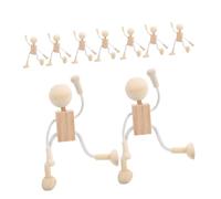 Abaodam 9pcs Unfinished Wooden Peg Dolls Natural Smooth Wood Doll Bodies Portable DIY Painting Craft Figures for Art Projects Decorative