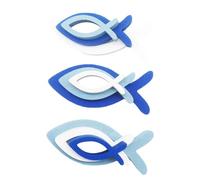 Abaodam 9pcs Wooden Fish Cutouts for Art and Craft Projects, Multi-functional Stackable Wood Fish Ornaments the Sea Party Decorations and DIY Key Rings