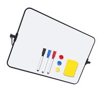 Abaodam A4 Portable Dry Erase Whiteboard with Stand Black Desk White Board for Office Teaching ’s Writing and Drawing Board