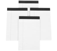 Abaodam A5 Legal Pad 4Pcs Set 12.7X20.3Cm White Lined Tearable Notepads for Task Lists and Work Planning