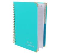 Abaodam A5 Spiral Notebook for School and Meetings, Lay Flat Writing | Green Simple Minimalist Design, Iron Wire Binding, Smooth Paper Finish, for Pens Pencils Sketches Drawings
