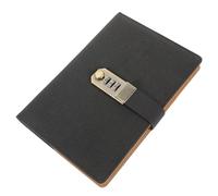 Abaodam A5 Vintage Password Lock Diary Notebook Set for Students and Office Use, Black 200 Pages Travel Journal, Secret Lockable Writing Pad and Business Planner