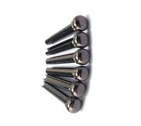 Abaodam Acoustic Guitar Increases Sustain and Improves Sound 6 Pcs Brass Bridge Pins with Inlaid Abalone Dot, Machined from Solid Brass, Polished Black Finish for Guitar Replacement