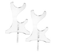 Abaodam Acrylic Double Layer Flute Stand Pair, Vertical Bamboo Flute and Soprano Recorder Display Rack Organizer for Desktop Home Use