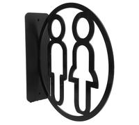 Abaodam Acrylic Double-sided Unisex Bathroom Door Sign Braille, Black Toilet Restroom Indicator for Offices, Restaurants, and Business Entrances