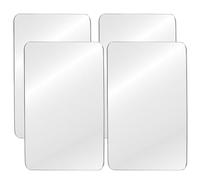 Abaodam Acrylic Mirror Tiles Reusable 4pcs Self Adhesive Wall Stickers Not Easy to Deform Mirror Sheets for Decorating The Door and Party