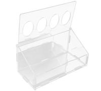 Abaodam Acrylic Poultry Feeder with Slanted 4-compartment Design for Chickens, Quail, and Pigeons - Bird Cage Food Trough for Farm and Backyard Use