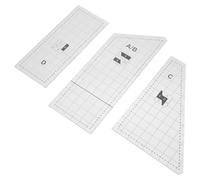 Abaodam Acrylic Quilting Template Set 3pcs Square Irregular Hollow Stitching Rulers for DIY Patchwork Sewing at Home