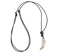 Abaodam Acrylic Tooth Charm Necklace for Men and Women Faux Wolf Fang Pendant Jewelry with Shell Color Symbol of Strength and Courage Versatile Unisex Accessory for Daily Wear and Parties